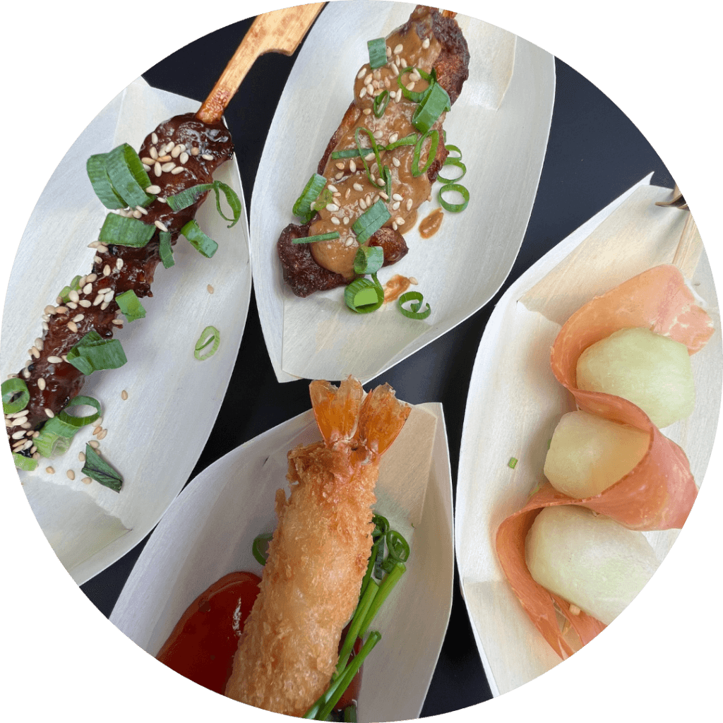 verschillende hapjes in de hapjeskar met luxe hapjes in tilburg van de sluis catering